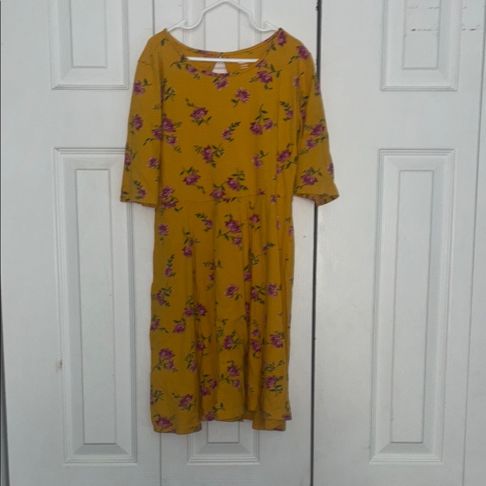 Floral Yellow Dress Kids 10-12